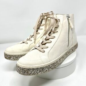 Dolce Vita Women's White High-Top  Canvas Glitter